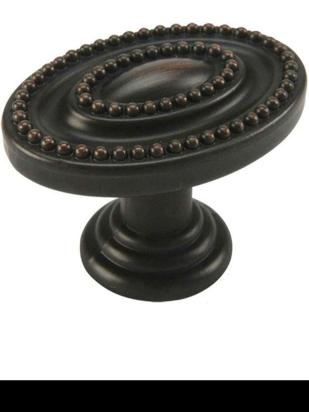 25 pcs- Oil Rubbed Bronze Oval Beaded Cabinet Knob